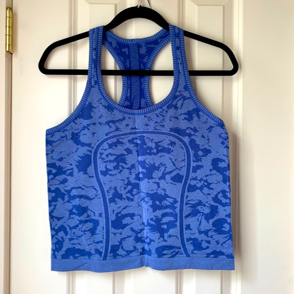 lululemon athletica Tops - Lululemon blue swiftly tech racer back tank top 8